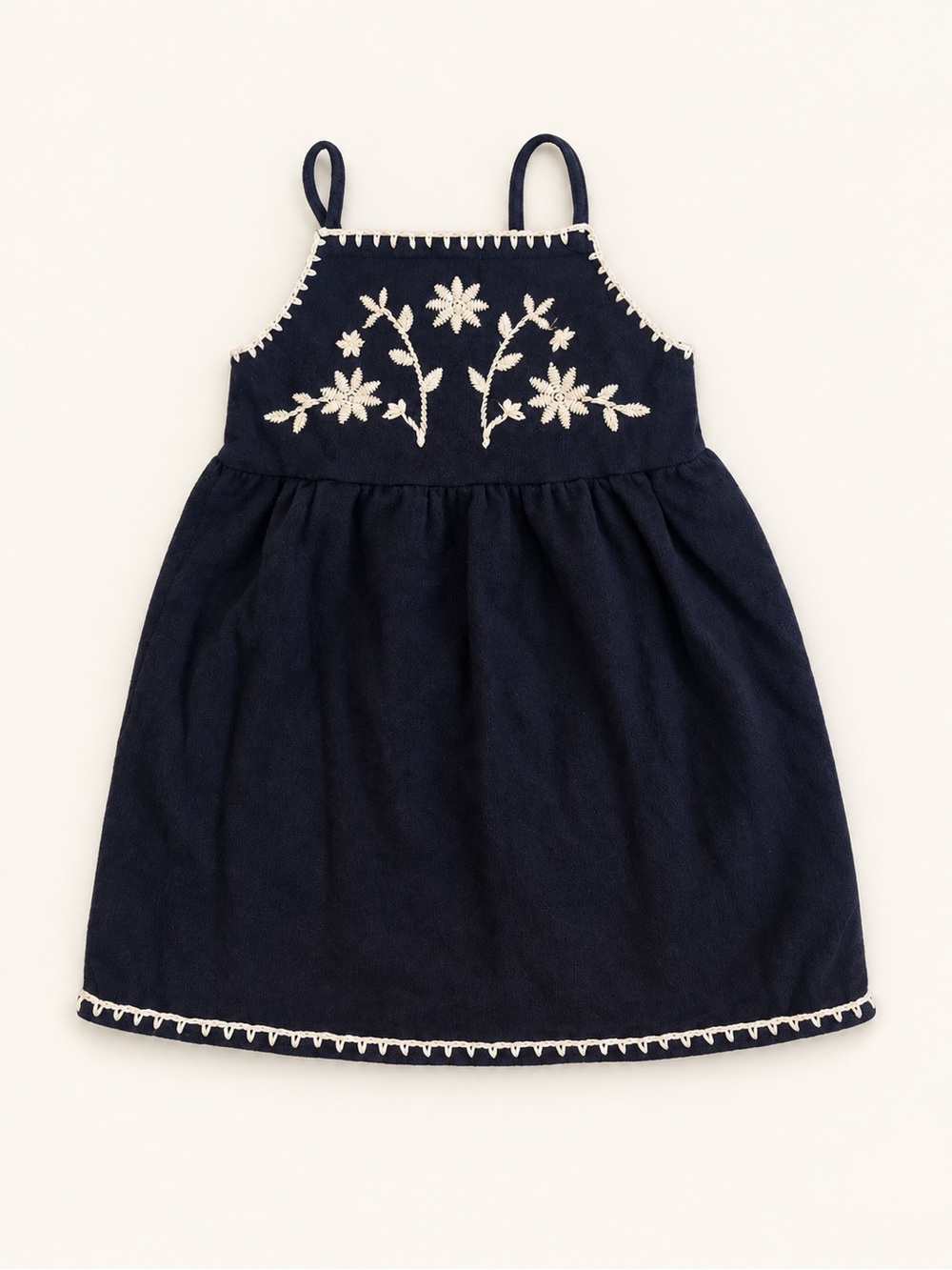 Girls' black Floral knit Embroidered Sundress